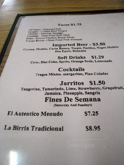 Juan Colorado - Seattle, WA menu_pic