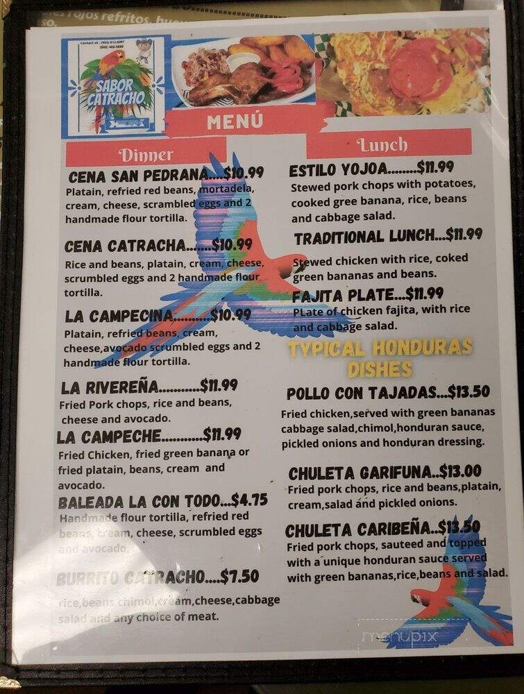 Sabor Catracho - Portland, OR menu_pic