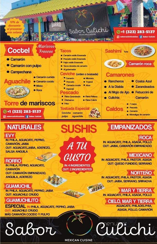 Sabor Culichi - El Monte, CA menu_pic