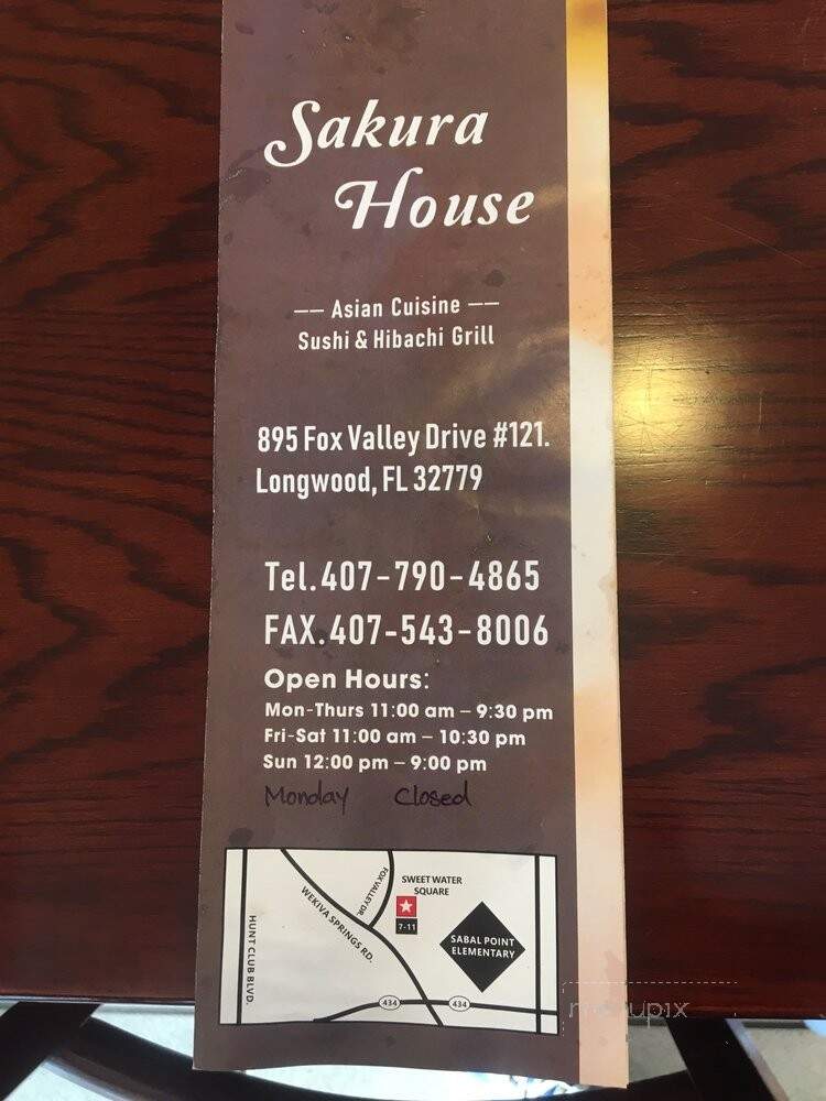 Sakura House Asian Cuisine - Longwood, FL menu_pic