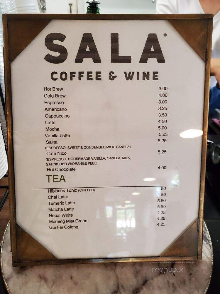 Sala Coffee - Whittier, CA menu_pic
