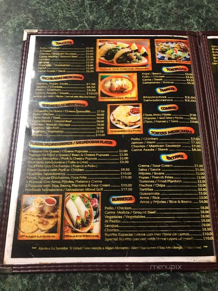 Salsa's Gourmet Mexican - Springfield, MA menu_pic