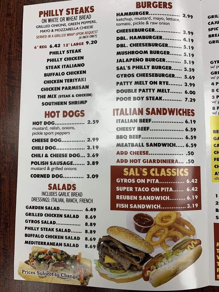 Sal's Philly Steaks - Hickory Hills, IL menu_pic