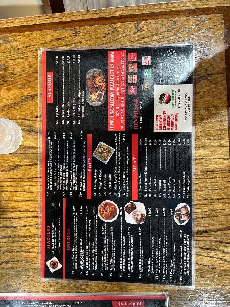 Salt N pepper Kitchen - Garland, TX menu_pic