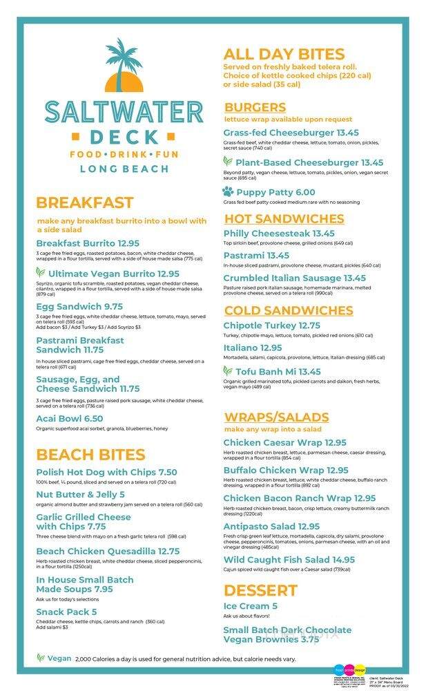 Saltwater Deck - Long Beach, CA menu_pic