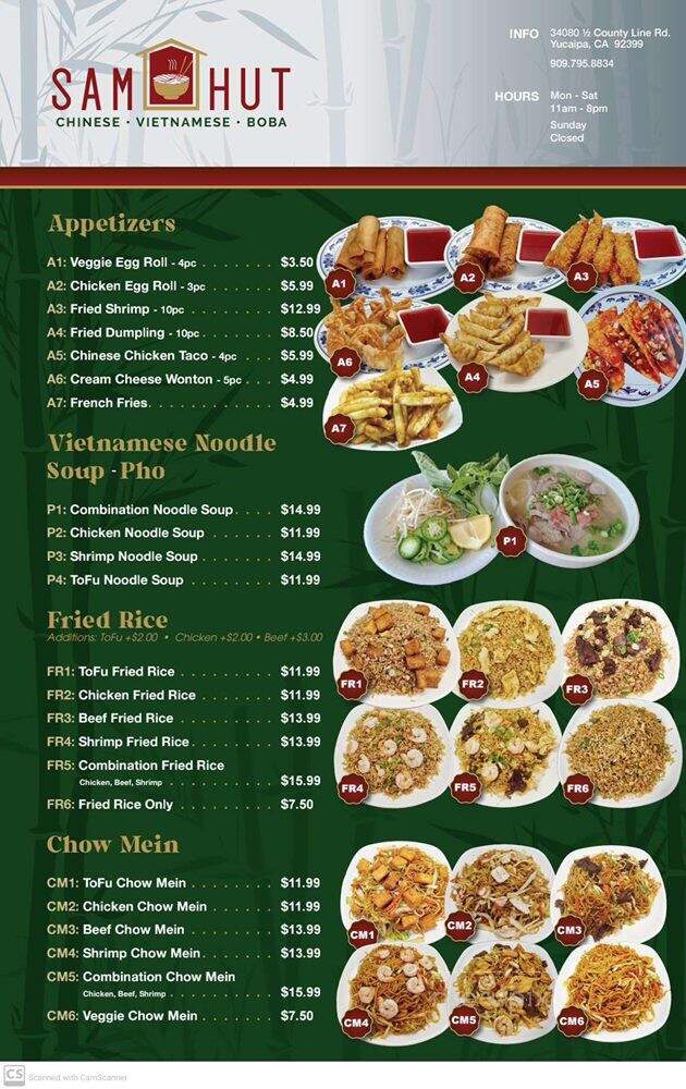 Sam Hut - Calimesa, CA menu_pic