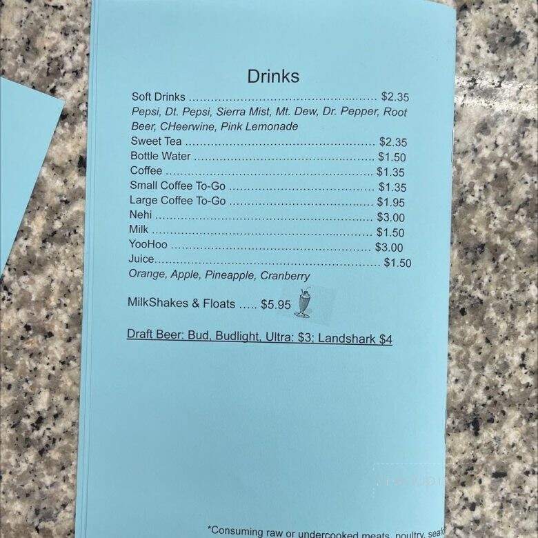 Sam's Corner - Murrells Inlet, SC menu_pic