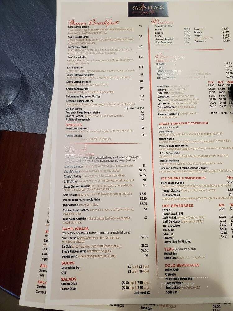 Sam's Place - Milwaukee, WI menu_pic