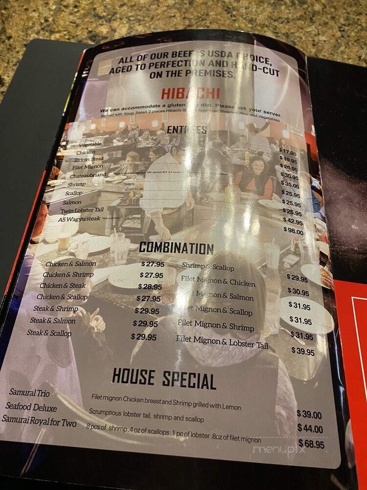 Samurai Hibachi & Sushi - Minneapolis, MN menu_pic