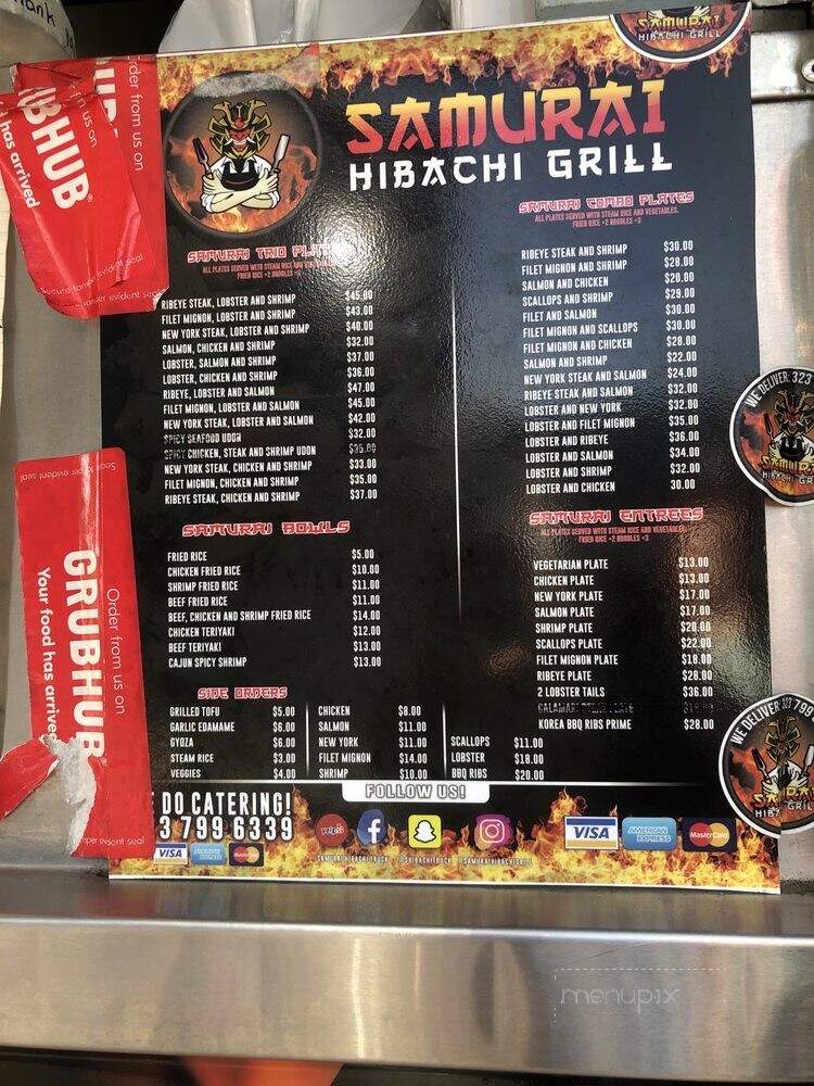 Samurai Hibachi Truck - Los Angeles, CA menu_pic