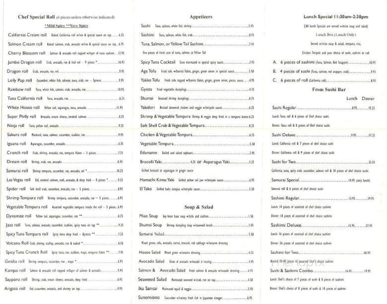 Samurai - Broadlands, VA menu_pic