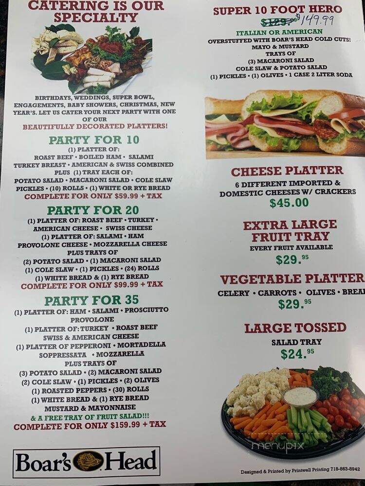 S & J Deli - Bronx, NY menu_pic