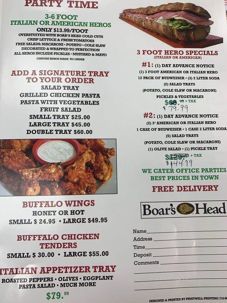 S & J Deli - Bronx, NY menu_pic