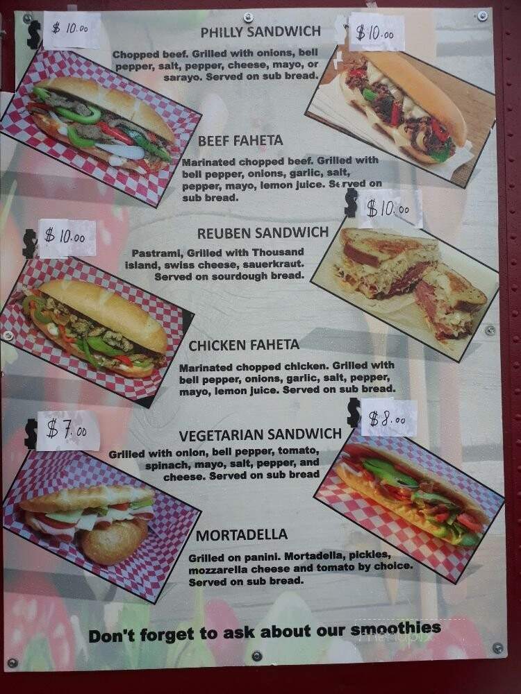 Sandwich Mania Food Cart - Portland, OR menu_pic