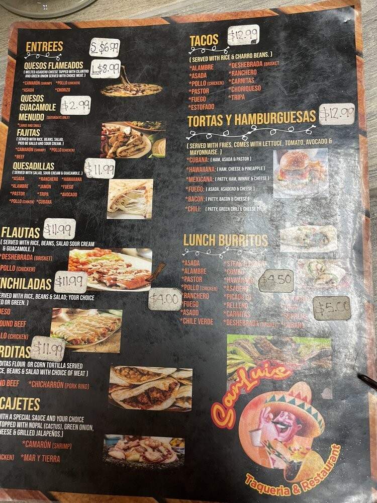 SanLuis Taqueria & Restaurant - Odessa, TX menu_pic