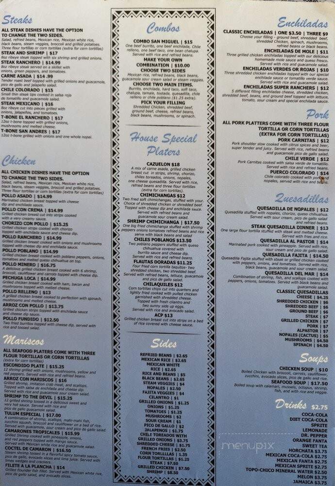 San Miguel Mexican Grill and Bar - Mount Pleasant, SC menu_pic