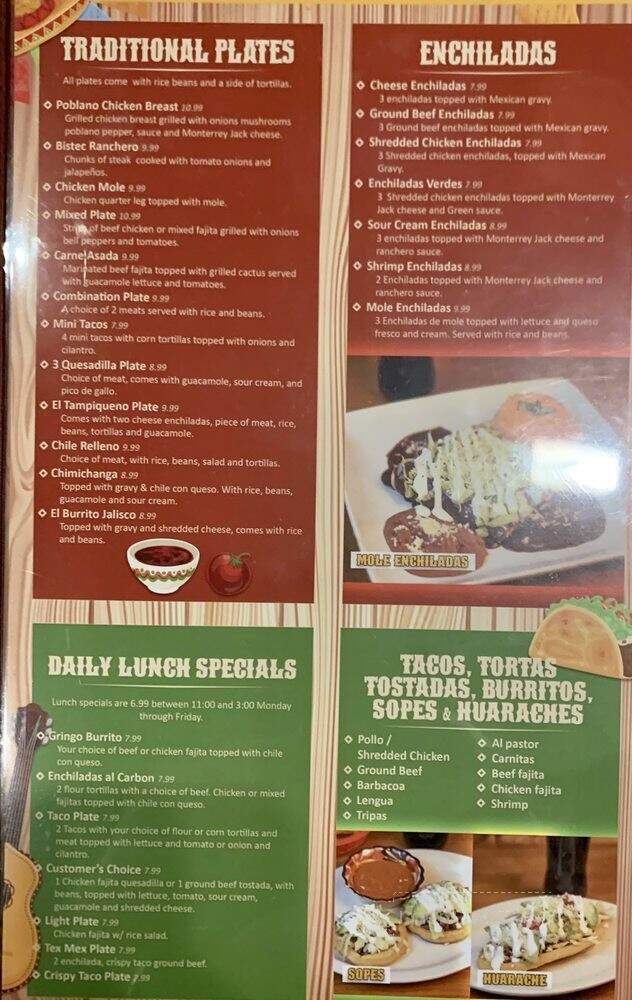 San Miguel Mexican Restaurant - Sewell, NJ menu_pic