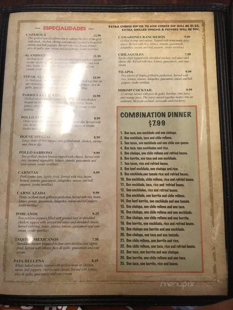 San Pedros Mexican Grill - Greenville, AL menu_pic