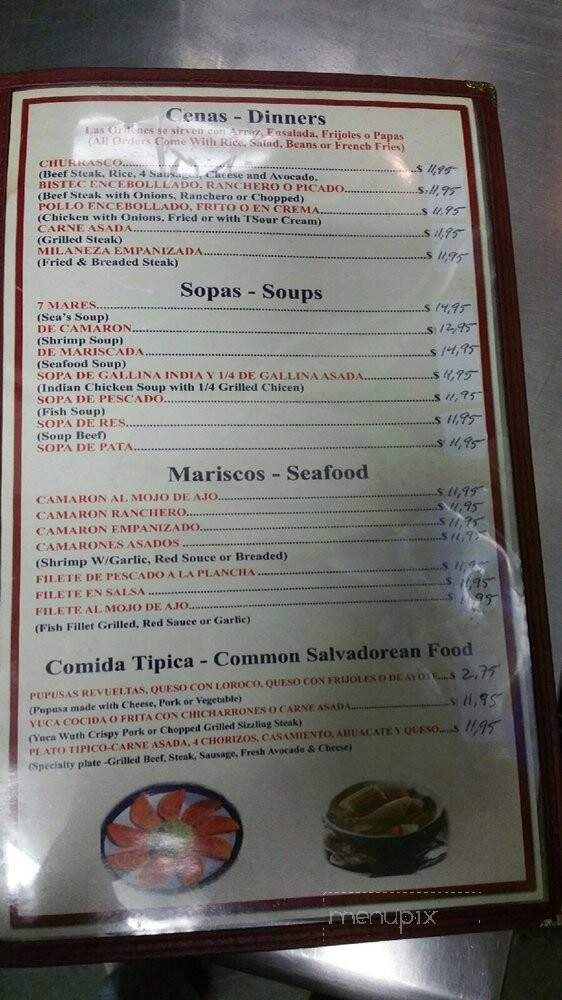 San Salvador Restaurant - Los Angeles, CA menu_pic
