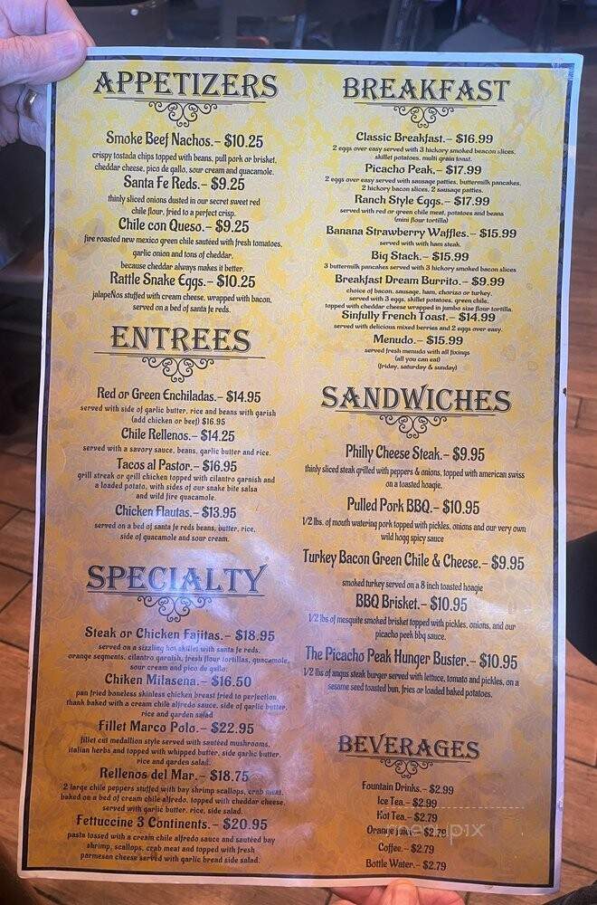 Sante Fe Restaurant - Las Cruces, NM menu_pic