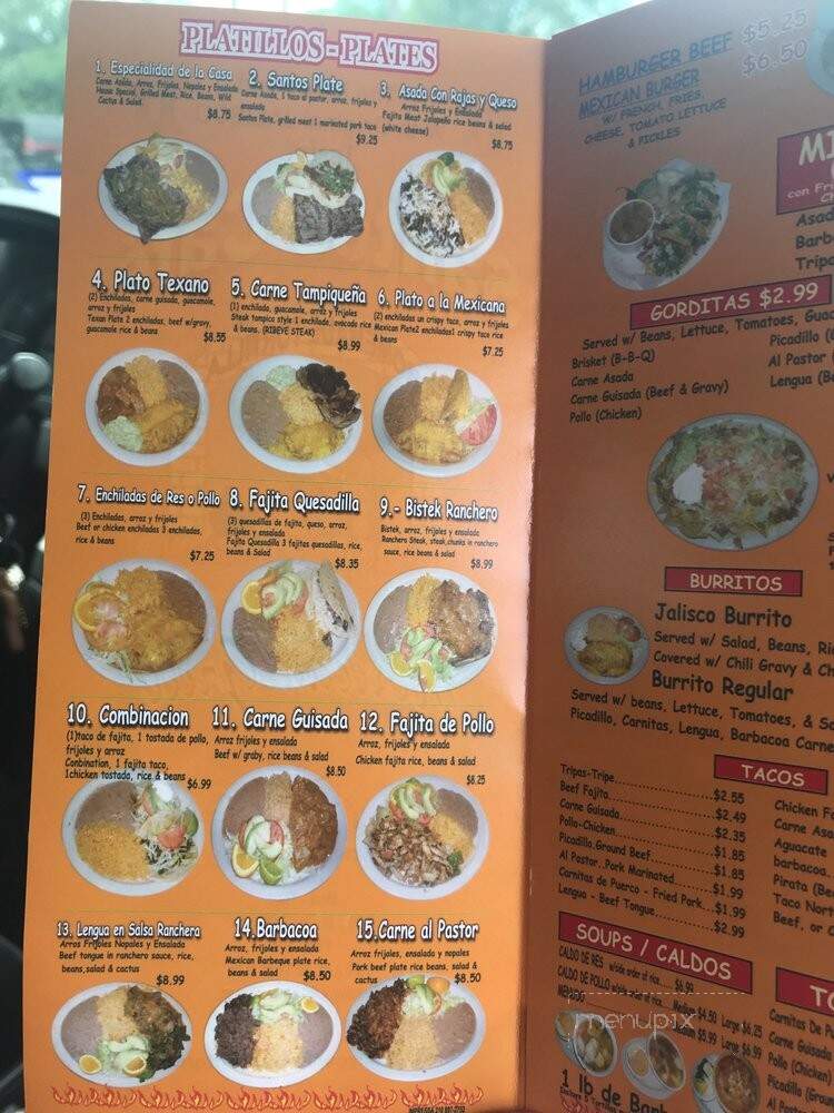 Santos Cafe - San Antonio, TX menu_pic