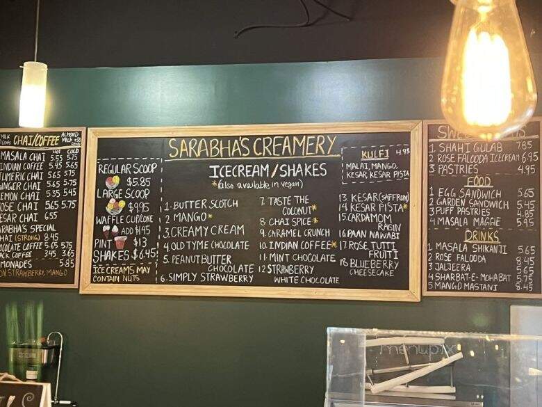 Sarabhas Creamery - Nashville, TN menu_pic