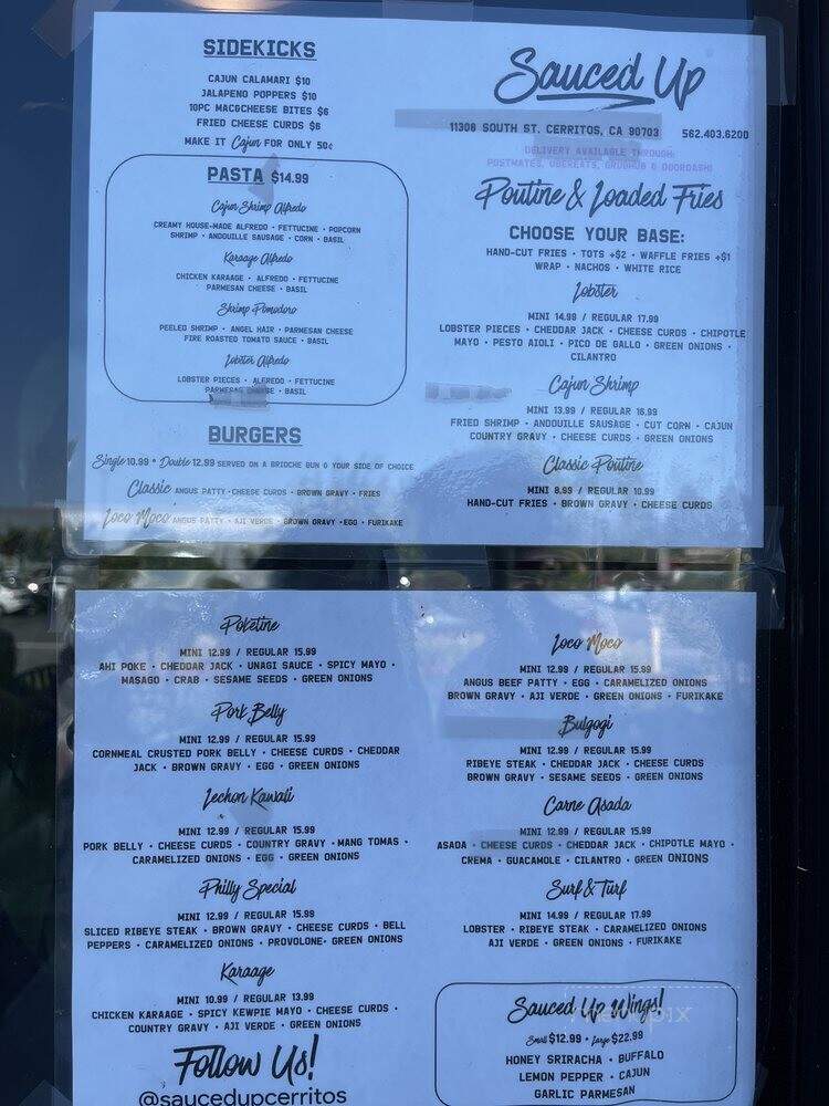Sauced Up - Cerritos, CA menu_pic