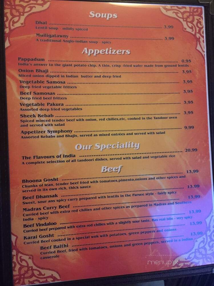 Saveur De L'Inde - Quebec, QC menu_pic