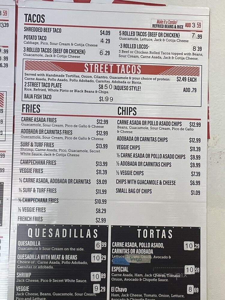 Senor Burro - San Diego, CA menu_pic
