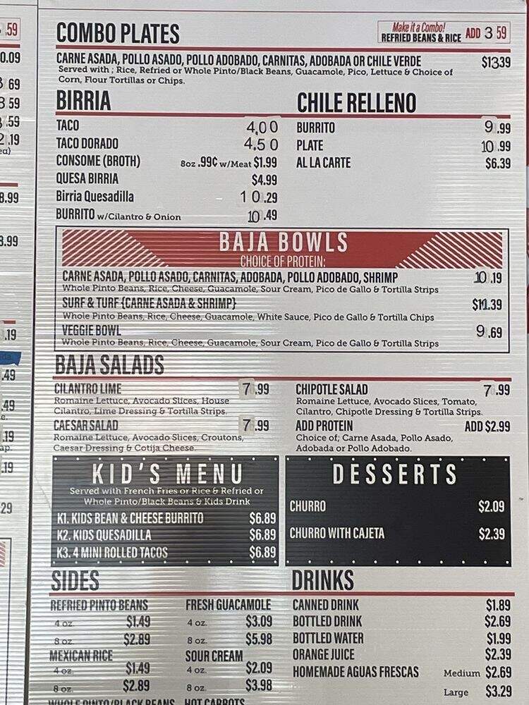 Senor Burro - San Diego, CA menu_pic