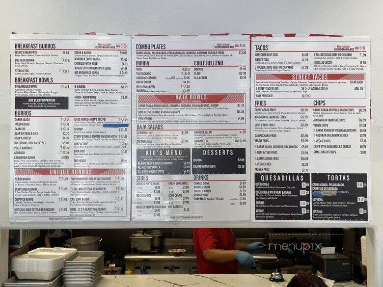Senor Burro - San Diego, CA menu_pic