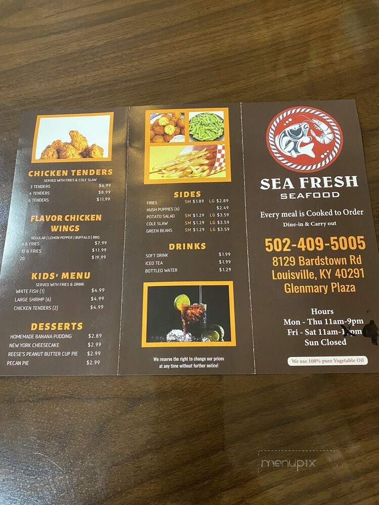 Sea Fresh Seafood - Louisville, KY menu_pic