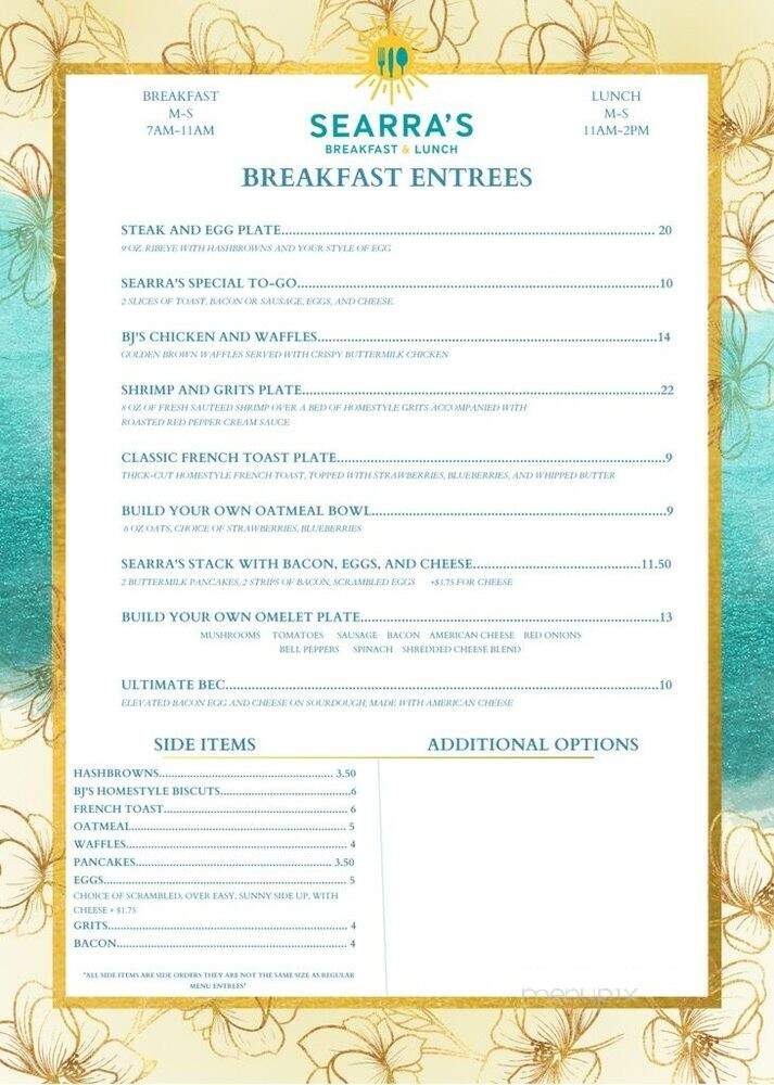 Searra's Breakfast & Lunch - Fairburn, GA menu_pic