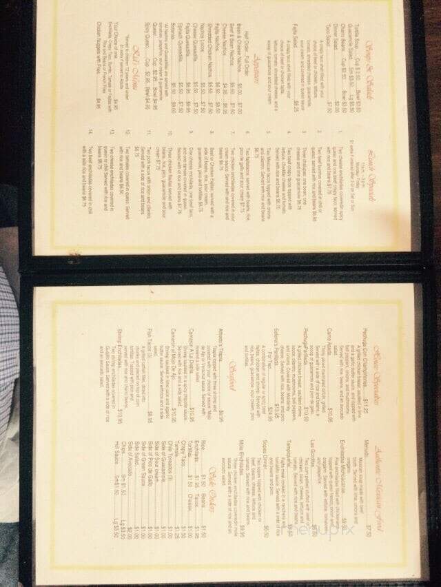 Selena's Mexican Restaurant - Marshall, TX menu_pic