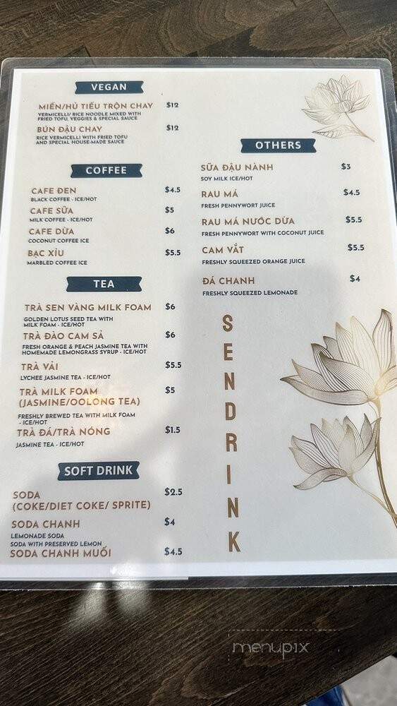 SEN Vietnamese Cuisine - Westminster, CA menu_pic