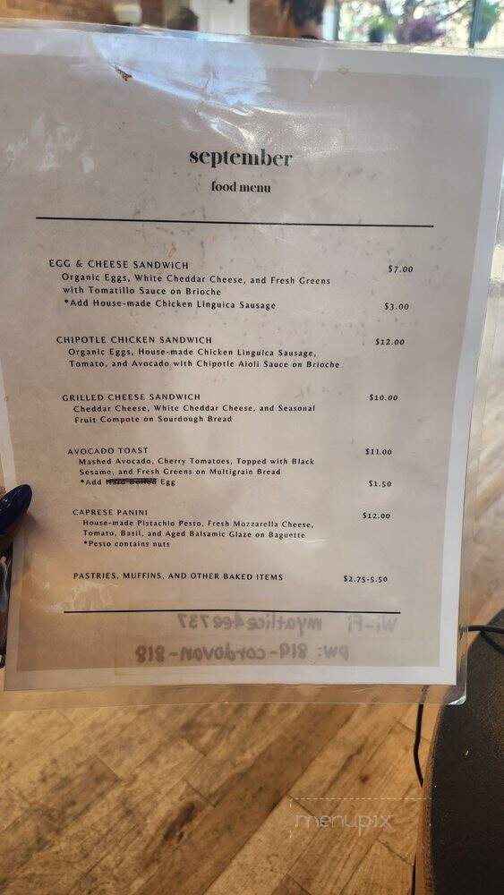 September - Brooklyn, NY menu_pic