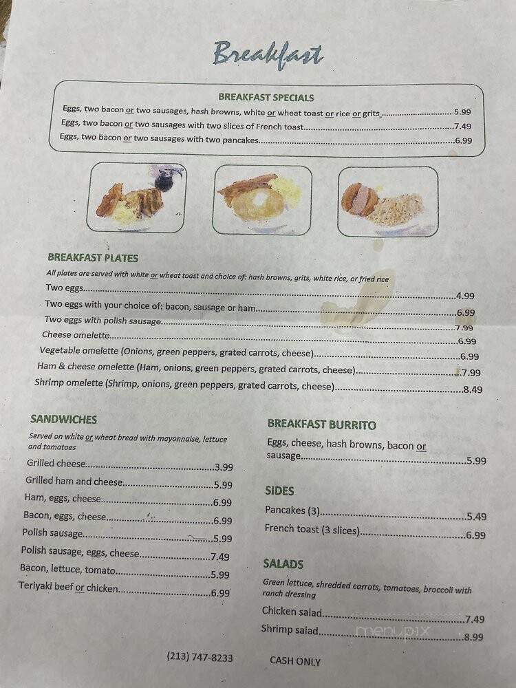 Seree's Coffee Shop - Los Angeles, CA menu_pic