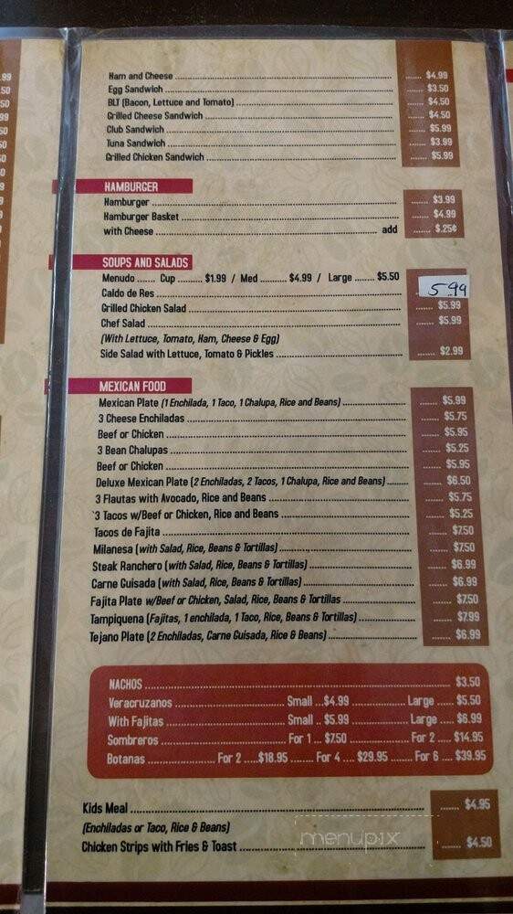 Sevilla Restaurant - Weslaco, TX menu_pic
