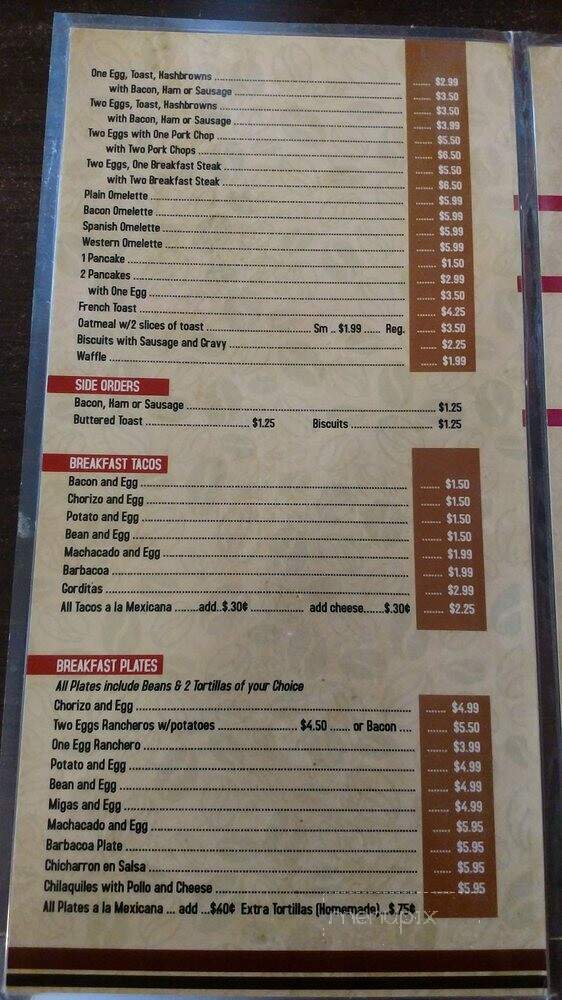 Sevilla Restaurant - Weslaco, TX menu_pic