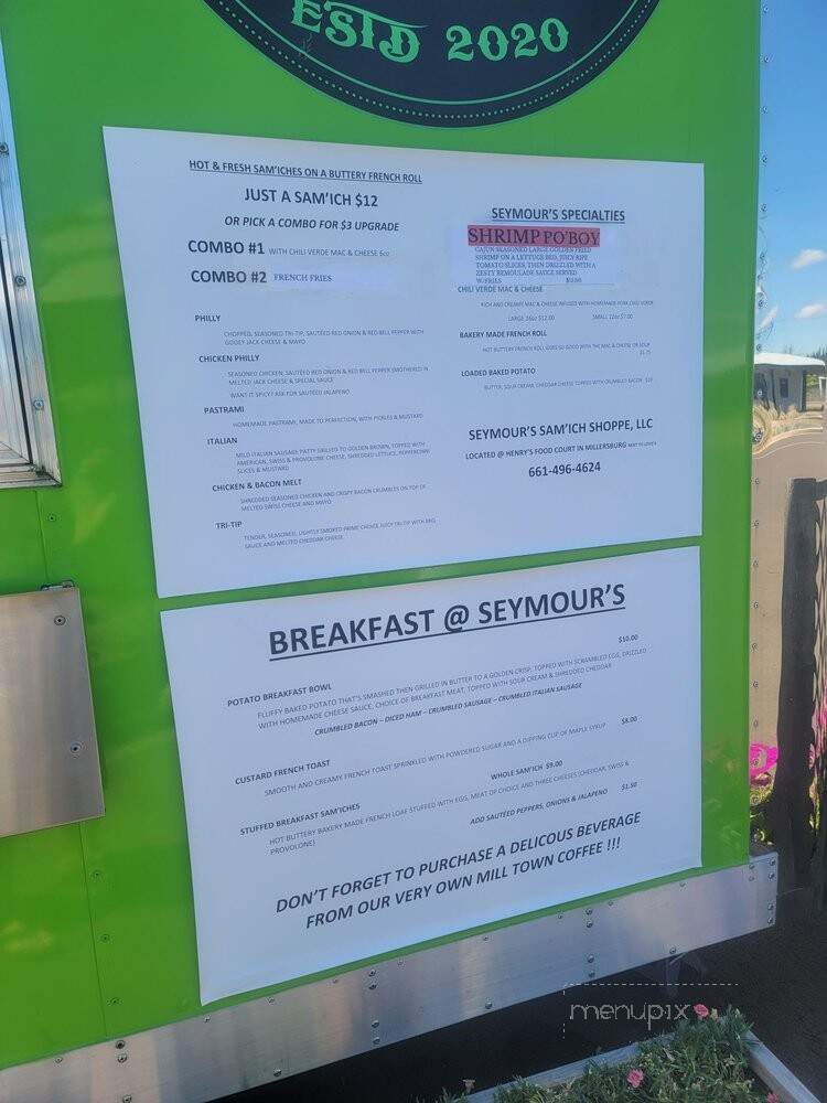 Seymour's Sam'ich Shoppe - Albany, OR menu_pic