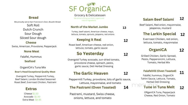 SF Organica - San Francisco, CA menu_pic