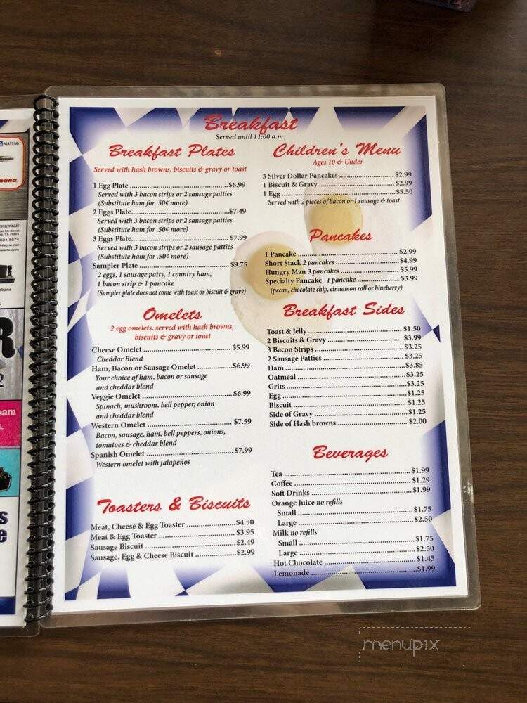 Shady Oak Restaurant - Broken Bow, OK menu_pic