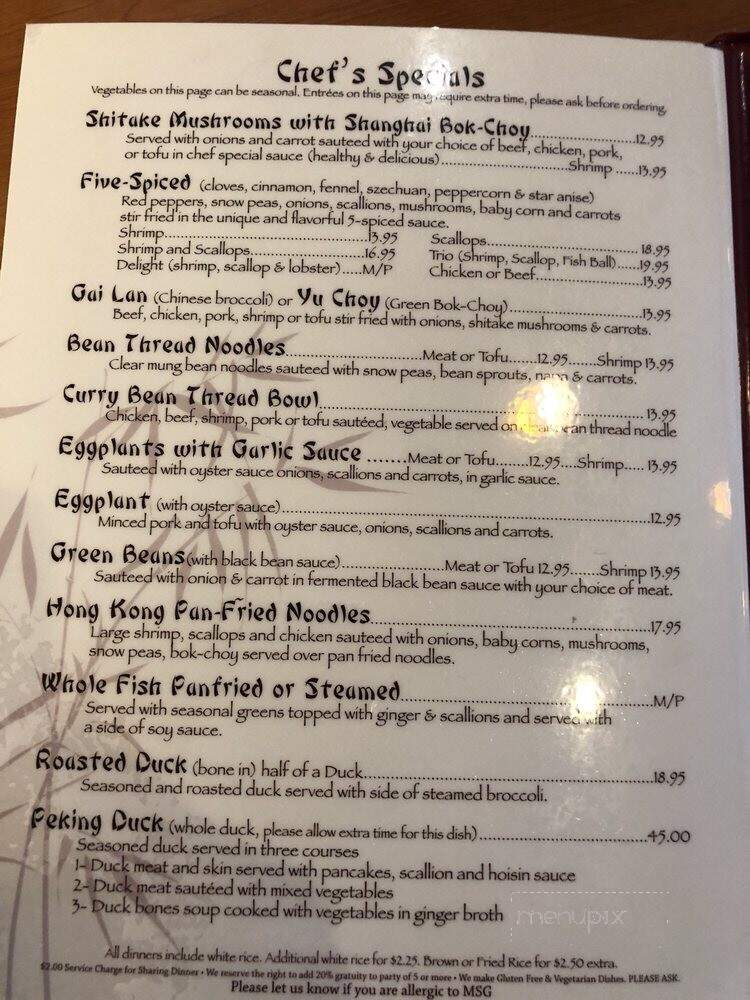 Shangri-La Restaurant - Sarasota, FL menu_pic