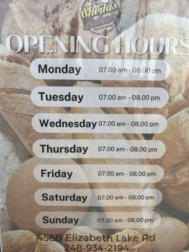 Sheila's Bakery - Waterford Township, MI menu_pic