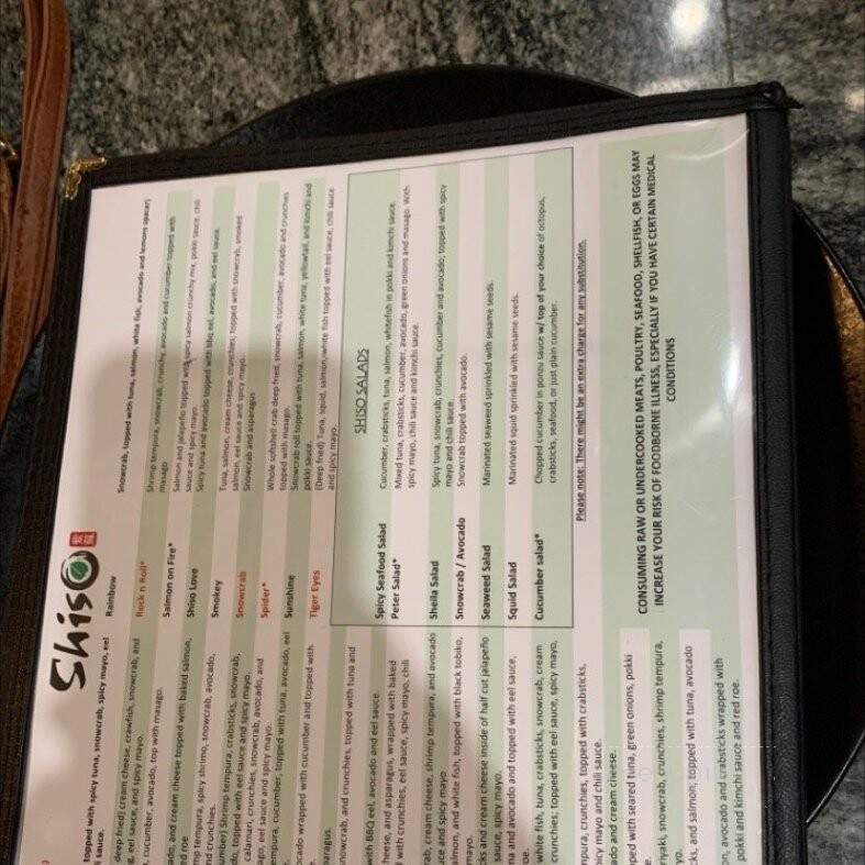 Shiso Japanese Restaurant - Mobile, AL menu_pic