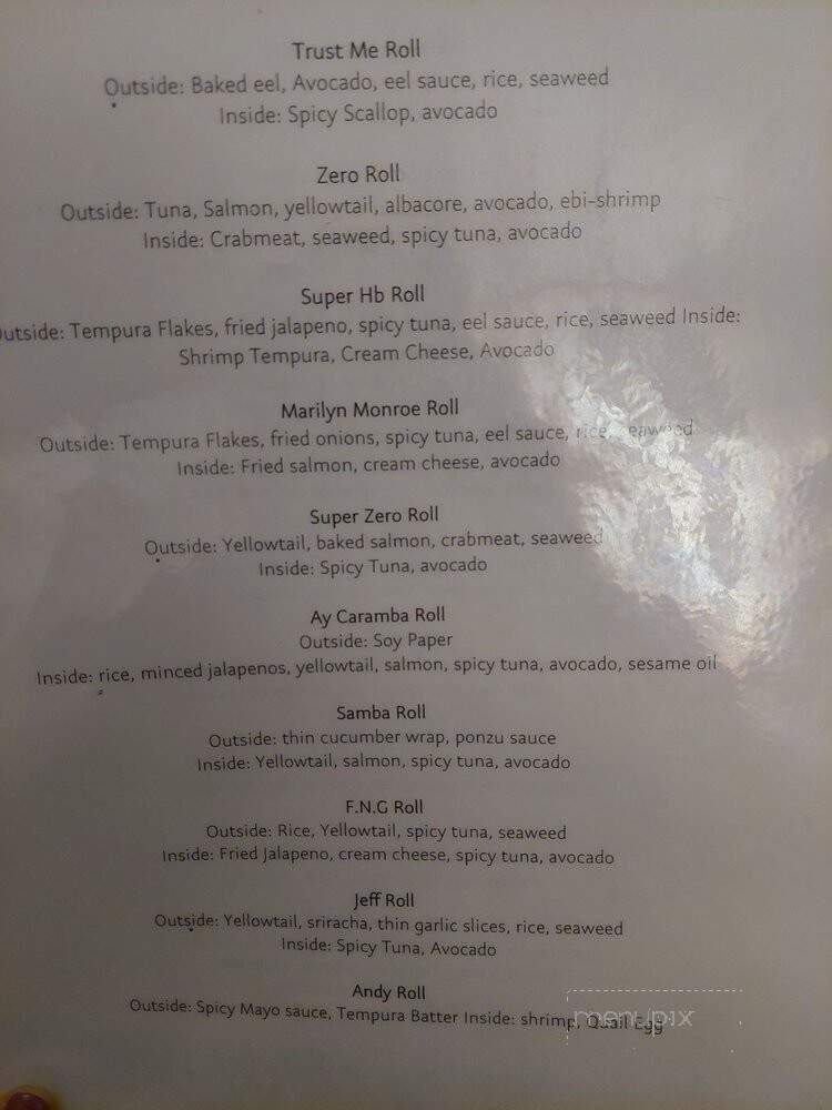Sho Gun Restaurant - Huntington Beach, CA menu_pic