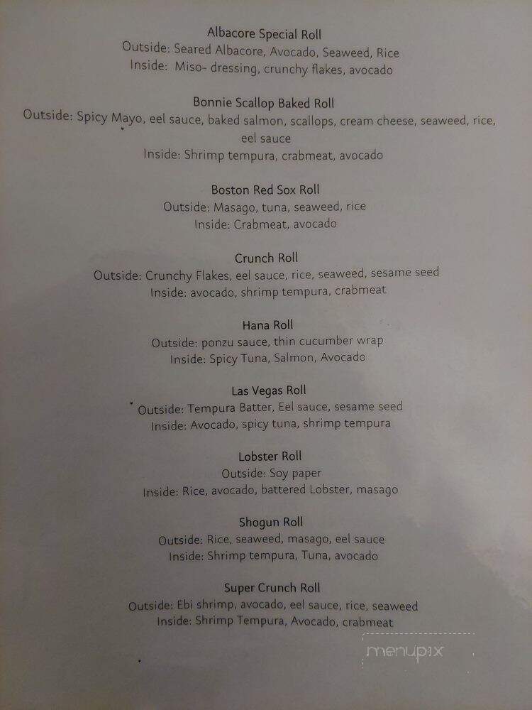 Sho Gun Restaurant - Huntington Beach, CA menu_pic