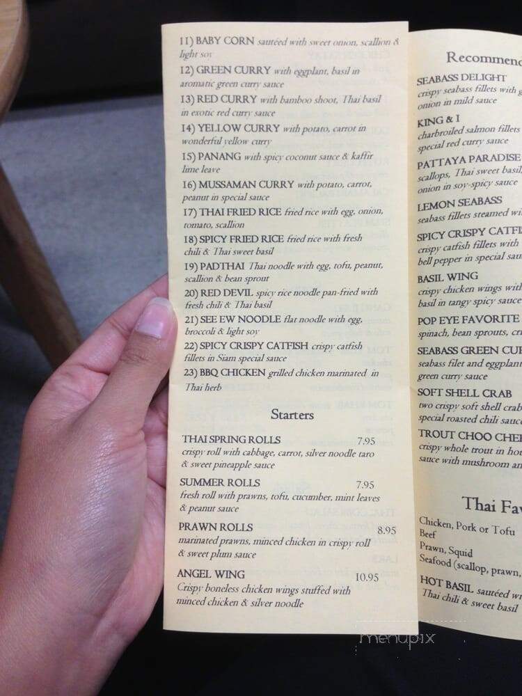 Siam - San Jose, CA menu_pic