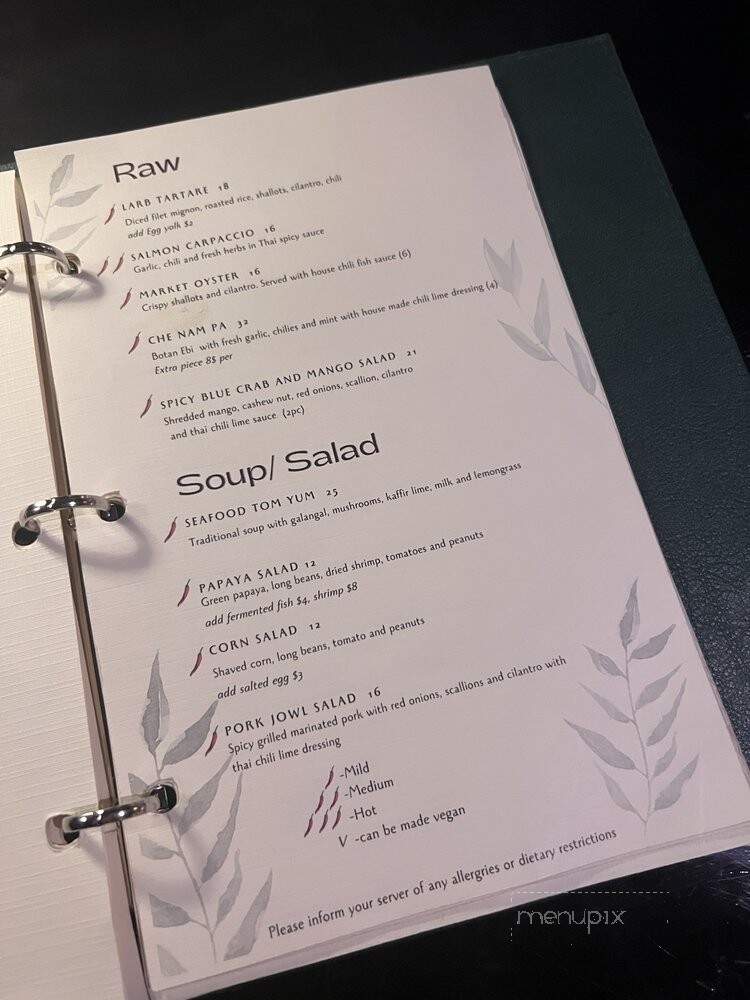 Siam - Queens, NY menu_pic