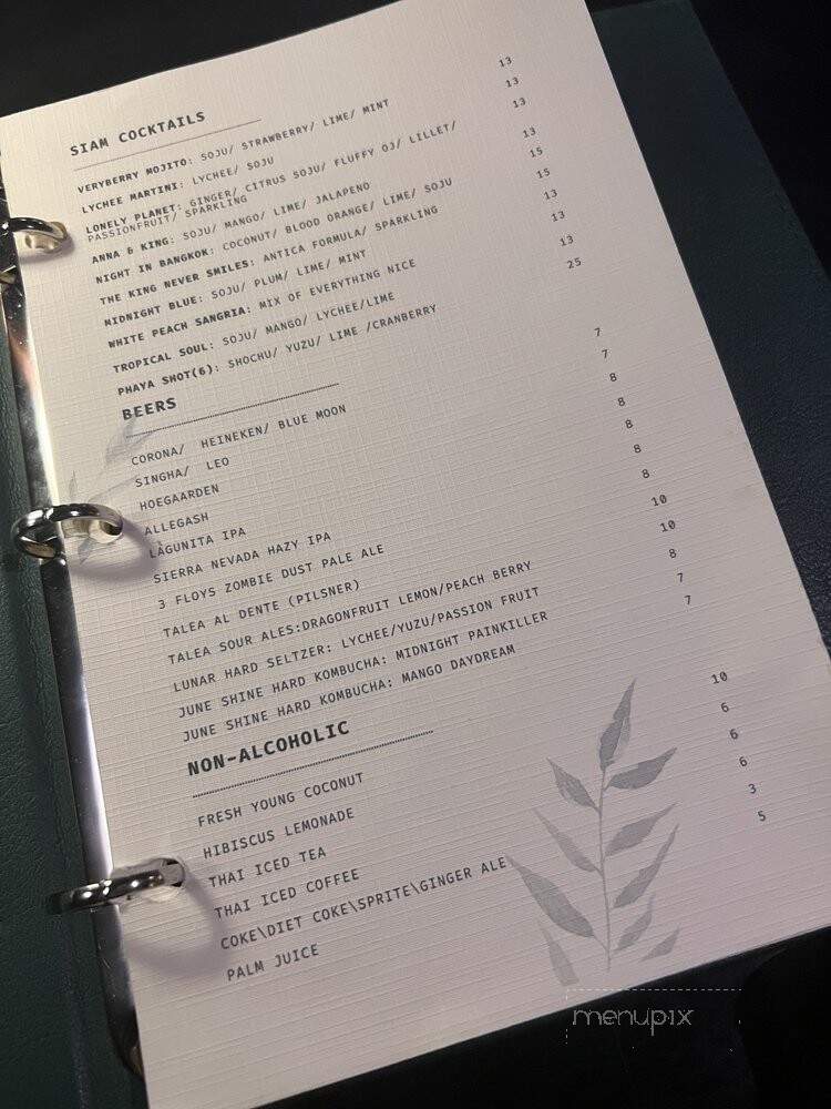 Siam - Queens, NY menu_pic